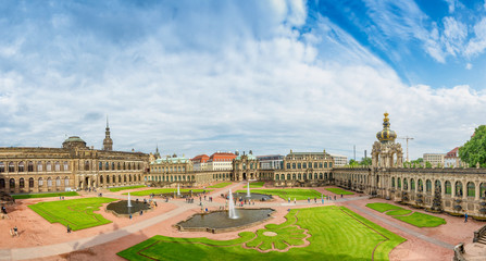 Panoramic view of Dresden Zwinger Palace, Germany