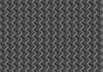 Vertical wavy lines 3D abstract pattern background in shades of black