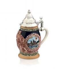 German beer mug with silver lid