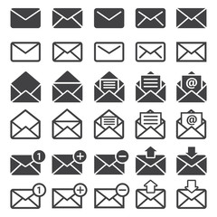 e-mail, mail or sms icons vector set