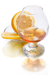 Cognac and Lemon on white
