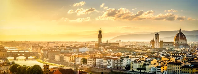 Foto op Plexiglas Firenze Uitzicht over Florence vanaf het Michel Angelo-plein