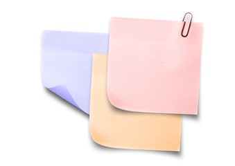 Composite image of colored Sticky Note against white background