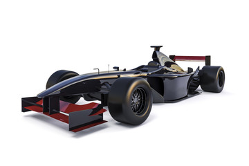 3d f1 race car on white background