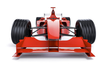 3d f1 race car on white background