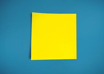 Composite image of yellow Sticky Note against blue background