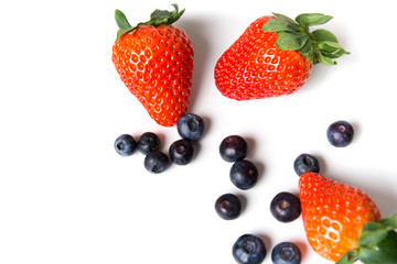 fruits blueberry and strawberry