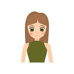 cute anime girl character vector illustration eps 10
