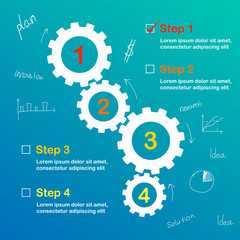 Template for presentation and chart. Business concept with 4 options, parts, steps or processes. Vector illustration