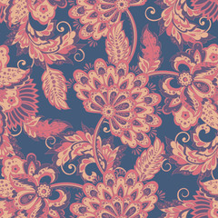 Fototapeta na wymiar Seamless floral pattern. colorful vector background