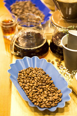 Coffee beans in plate