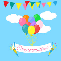 Congratulations banner on sky