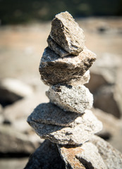 Stones stacked on Stone Mountain Georgia 