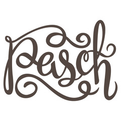 Black ink Hand drawn easter greeting card on white background Happy easter freehand lettering.