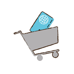 online shopping cart credit card vector illustration eps 10