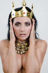 Girl with a crown on a head