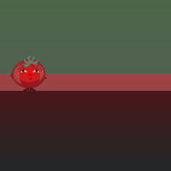 Fototapeta premium Background with a funny girl tomato