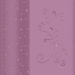 Lilac background with graceful butterfly, pattern and texture of fabric