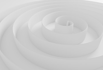 white abstract spiral border background 3d illustration
