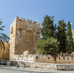Obraz premium The Jerusalem Citadel, the Tower of David Museum in Jerusalem, Israel