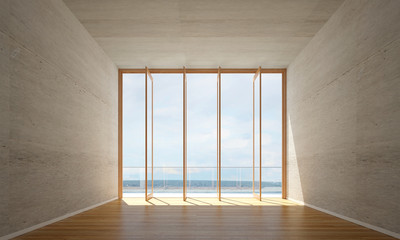 New scene 3d rendering interior design of empty room and design wall