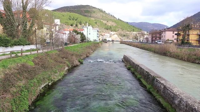 Union of Pescara river and Aterno river, Popoli, Abruzzo