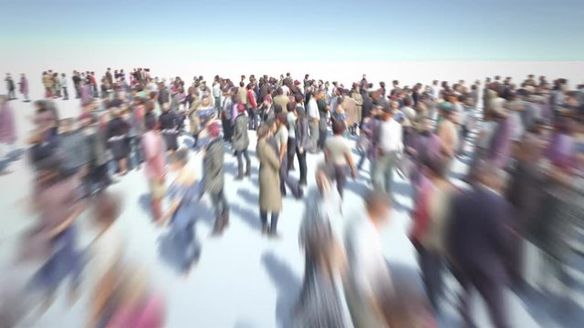 Germans. Thousands of people formed Map of Germany. People of Germany. Crowd flight over. Motion Blur. Camera zoom out. 4k.