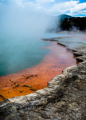 Hot springs Champagne pool in New Zealand	