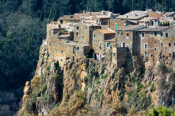 Fototapeta na wymiar Calcata, medieval italian village in Viterbo province, Lazio ,Italy