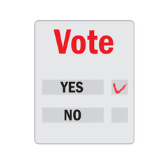 Vote concept YES. Flat design. Abstract concept. Vector illustration.