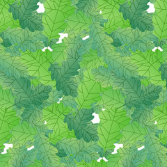 repeating seamless pattern oak leaves