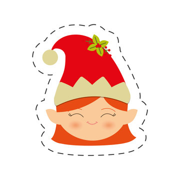face female elf christmas image vector illustration eps 10