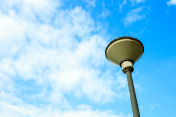 Street Lights with cloud and blue sky space