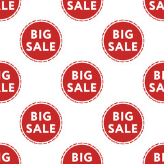 Big sale discount pattern on white background isolation