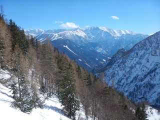 beautiful winter landscape of totes gebirge mountains