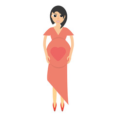 pregnant woman heart decoration vector illustration eps 10