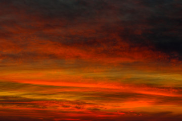 winter sunset in northern hemisphere
