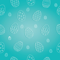 Vector seamless doodle easter pattern with Easter eggs for easter background