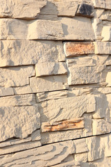 Wall made of decorative finishing stone
