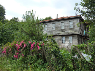 Fototapeta na wymiar Wooden old village house
