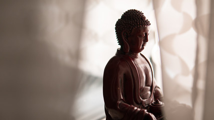 the statue of Buddha Shakyamuni. Buddhism and enlightenment. Nirvana. Shallow focus 