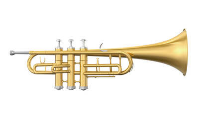 Obraz na płótnie Canvas Golden Trumpet Isolated