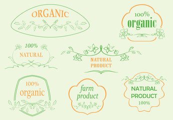 floral frames for natural products - vector