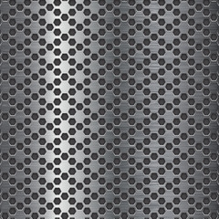 Metal perforated background. Hexagon pattern
