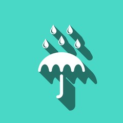 Umbrella vector icon. Rain protection symbol. Flat design style