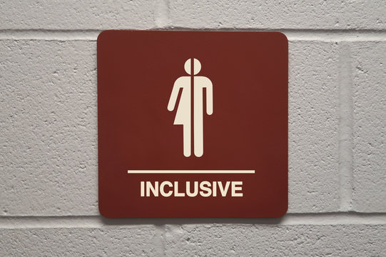 Gender Neutral Restroom Sign That Says, INCLUSIVE