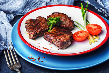 juicy veal steak