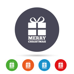 Merry christmas gift sign icon. Present symbol.