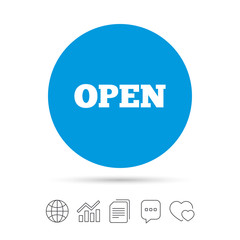 Open sign icon. Entry symbol.