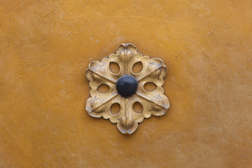 Decorative gilded metal floral rosette